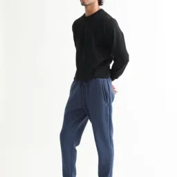 Rare Rabbit Blue Regular Fit Solid Trackpants image 4