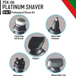Groomiist PSK-06 Platinum Series Cordless 6 in 1 Professional Grooming Kit - 60 Min Runtime (Black) image 5