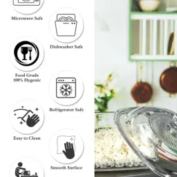 Goodhomes Transparent Glass Baking Serving Pot With Lid (1.55 L) image 5
