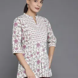 Libas Off White Regular Fit Floral Print Kurtis image 4