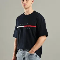 TOMMY HILFIGER Navy Cotton Regular Fit Logo T-Shirt image 4