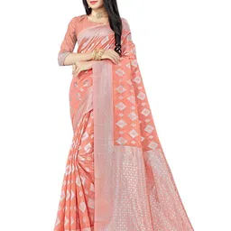 Moda Rapido Woven Design Zari Pure Cotton Banarasi Saree-picture-18