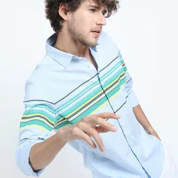 Highlander Men Slim Fit Horizontal Striped Shirts-image-47