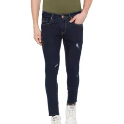 Spykar Navy Tapered Fit Heavily Washed Jeans-picture-30