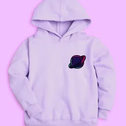 NUSYL Full Sleeves Back Astronaut Printed Hooded Sweatshirt - Purple-picture-21