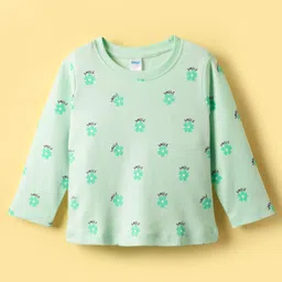 Tango Interlock Knit Full Sleeves Top with Floral Print - Light Green-picture-12