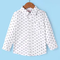 Babyhug 100% Cotton Full Sleeves Printed Shirt - White image 2