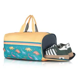 Echo Boomers Square Dino Print Duffle BagStylish Travel & Gym Bag with Shoe Compartment image 3