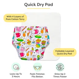 BASIC for Baby Reusable Cloth Diapers for Babies l Adjustable & Washable l 3M - 3Y l Rash Free Diaper - Doodles image 3