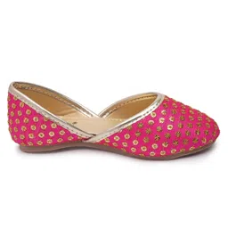 boyz n galz Sequin Embroidered Mojaris - Pink image 4