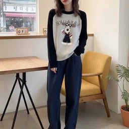 HERE&NOW Women Printed Round Neck Pullover-picture-15