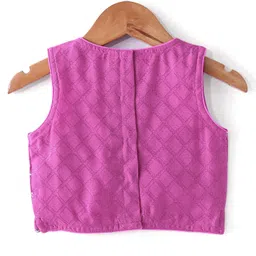 Babyhug Sleeveless Sequined Embroidered Choli Lehenga and Dupatta Set - Lavender image 4