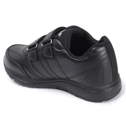 TRASE Solid Double Velcro Closure School Shoes - Black image 5