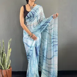 DIVASTRI Tie and Dye Pure Georgette Ready to Wear Saree image 2