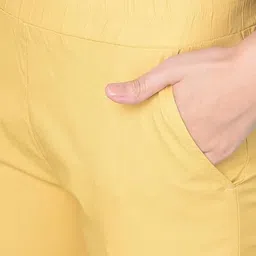 Comfort Lady Cotton Slim Fit Mid-Rise Flat-Front Cropped Regular Trousers image 3