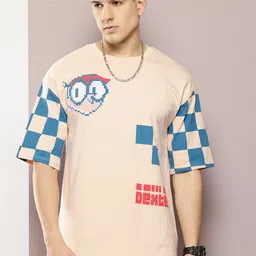 Dexter by Kook N Keech Printed Drop-Shoulder Sleeves Pure Cotton Oversized T-shirt image 3