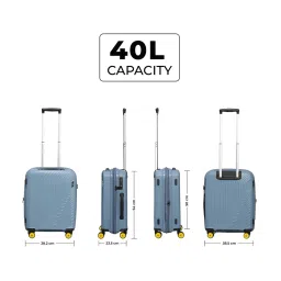 Eume Ice Blue Wanderer Textured Small Carry-On Luggage image 2