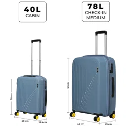 Eume Ice Blue Wanderer Textured Medium Check-in Luggage image 2