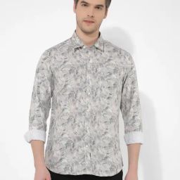 Numero Uno Mint Green Slim Fit Printed Shirt-picture-0