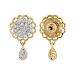 Voylla Gold Sparkling Elegance Floral Grace American Diamond Stud Earrings image 5