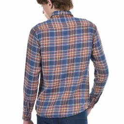 Numero Uno Blue Slim Fit Checks Reversible Shirt image 2