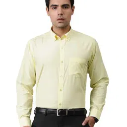English Navy Yellow Slim Fit Shirt-image-18