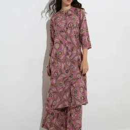 Utsa by Westside Pink Kalamkari-Printed A-Line Kurta-picture-32