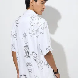 nuon men Nuon by Westside White Printed Relaxed-Fit Shirt image 2