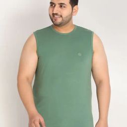 Chkokko Dark Green Cotton Regular Fit T-Shirt-picture-38