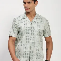 showoffff Showoff Grey Cotton Relaxed Fit Printed Shirt-picture-36