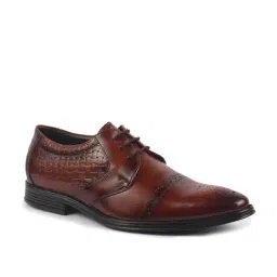 FAUSTO Men's Tan Brogue Shoes image 2