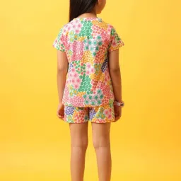 Anthrilo Kids Pink Cotton Printed T-Shirt & Short image 2