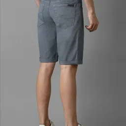 Louis Philippe Jeans Grey Cotton Slim Fit Shorts image 2