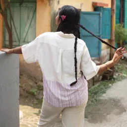 quirkybae Quirky Bae White & Purple Printed Shirt image 2