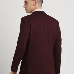 Turtle Maroon Relaxed Fit Texture Blazer image 2