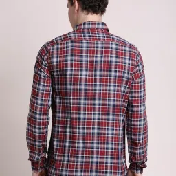 Turtle Red Cotton Slim Fit Checks Shirt image 2
