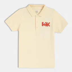 MINIKLUB Beige Cotton Half Sleeves Polo T-Shirt-picture-28