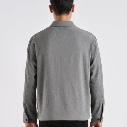 CALVIN KLEIN Grey Self Design Regular Fit Polyester Jacket image 2