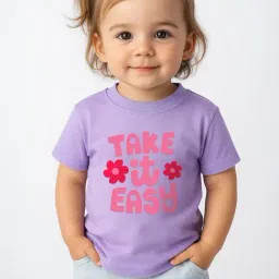 Nauti Nati Girls Lavender Cotton Graphic Print T-Shirt-image-47