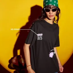 Bewakoof Black Graphic Relaxed Fit T-Shirt image 2