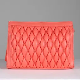 Allen Solly Orange Textured Medium Sling Handbag image 2