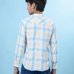 Crimsoune Club Boys Blue Chequered Slim Fit Shirt image 2