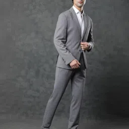 Rare Rabbit Grey Regular Fit Solid Suits image 2