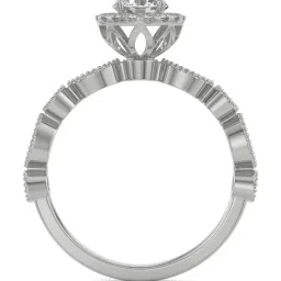 Emori 14k White Gold & Diamond Opa Solitaire Ring image 2