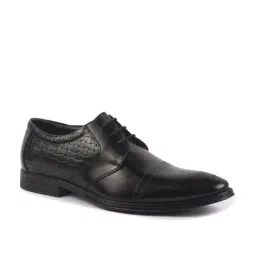 FAUSTO Men's Black Brogue Shoes image 2