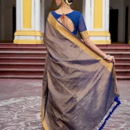 Suta Blue Woven Design Saree image 2