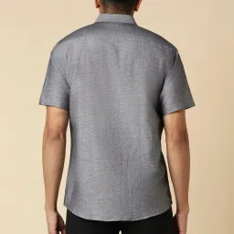 Allen Solly Grey Slim Fit Texture Shirt image 2
