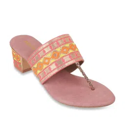 Mochi Women's Rose Gold T-Strap Sandals image 2