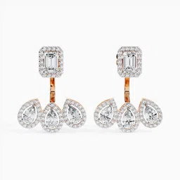 VALANOVA BIS Hallmark 18 Kt Rose Gold Diamond Studded Earrings- 5.45 g-picture-32