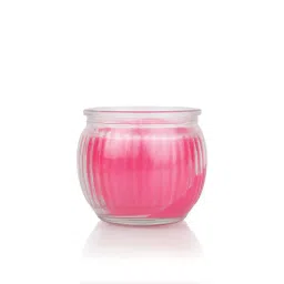 IRIS Pink Home Fragrances Damask Rose Ribbed Jar Candle - Set of 3 image 2
